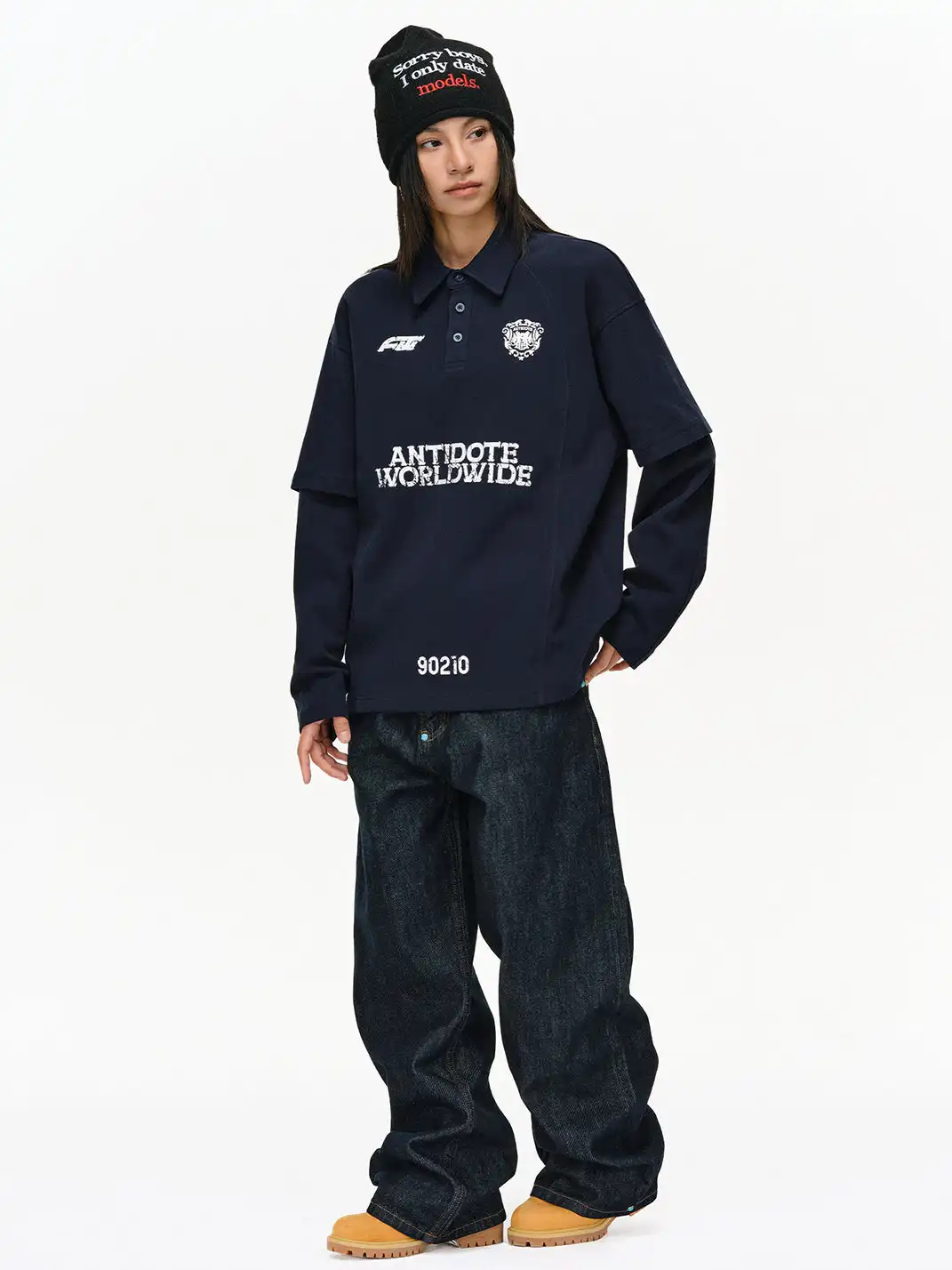 ANTIDOTE | Faux Two-Piece Badge Polo Shirt