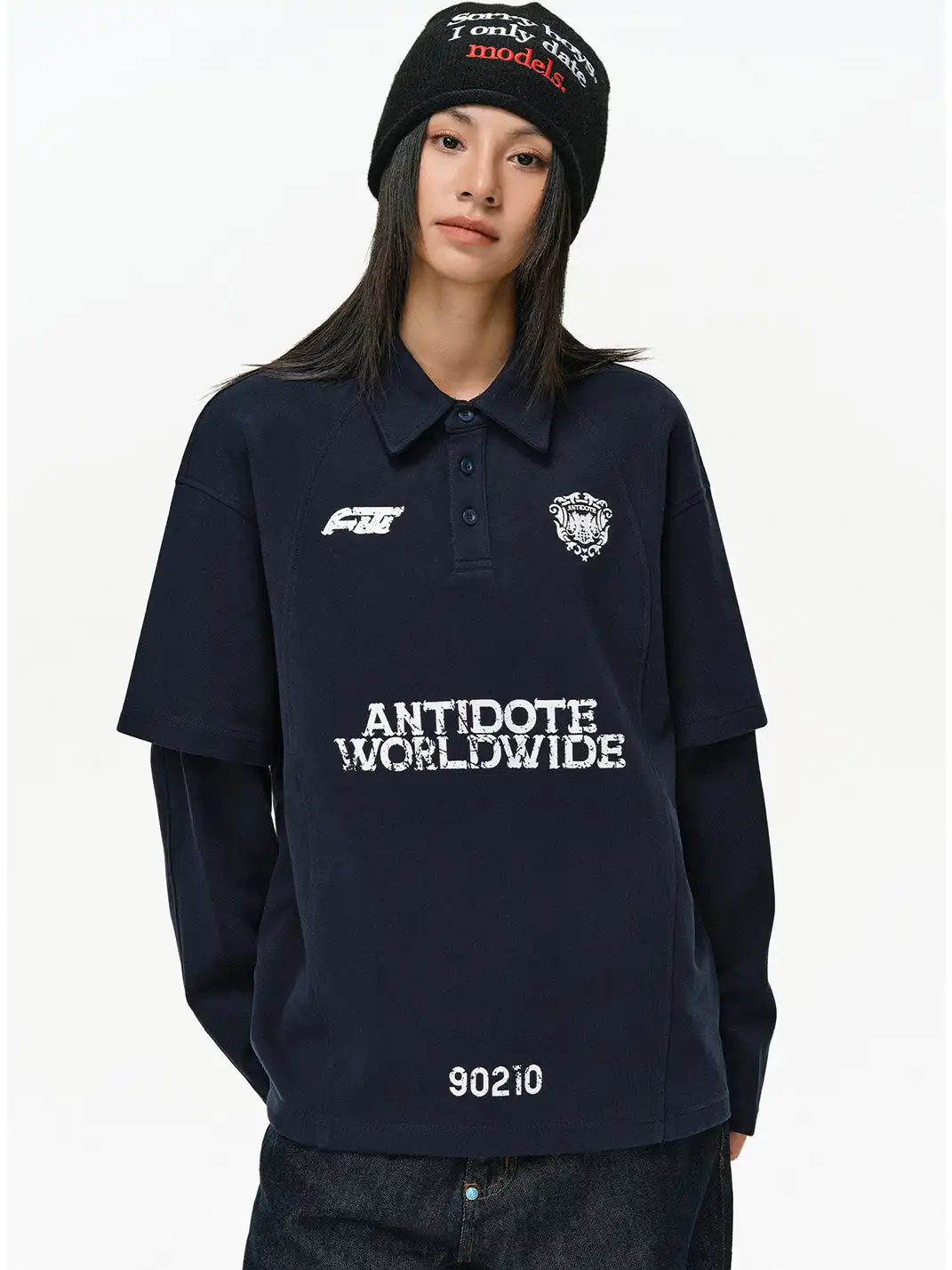 ANTIDOTE | Faux Two-Piece Badge Polo Shirt