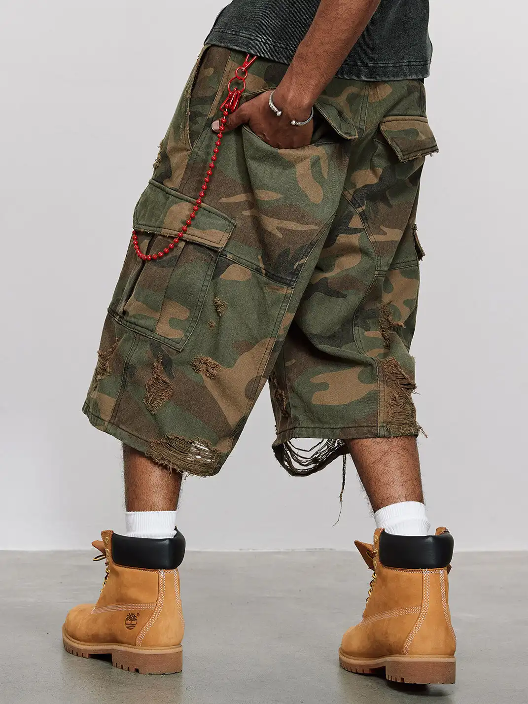 ANTIDOTE | Camouflage Ripped Cargo Pants