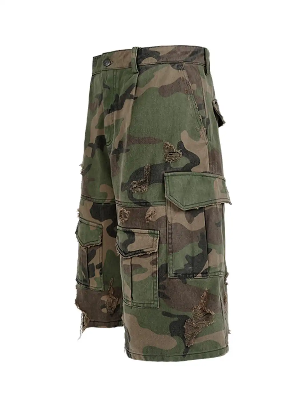 ANTIDOTE | Camouflage Ripped Cargo Pants