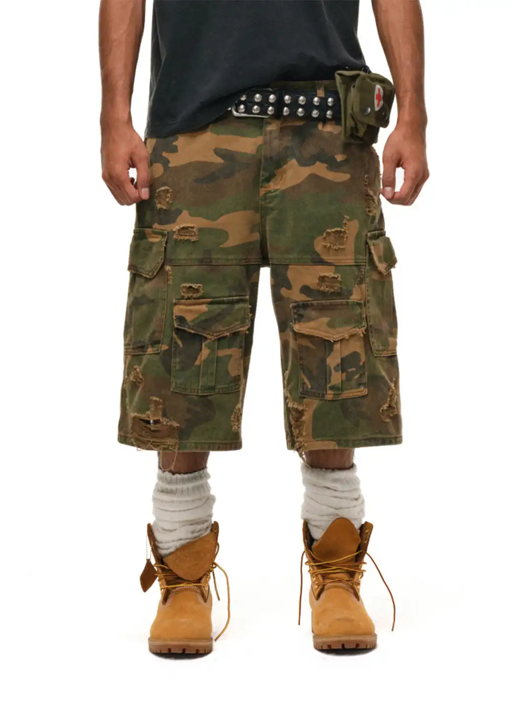ANTIDOTE | Camouflage Ripped Cargo Pants
