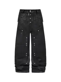 ANTIDOTE | Distressed Button-Down Knee-Length Cargo Pants