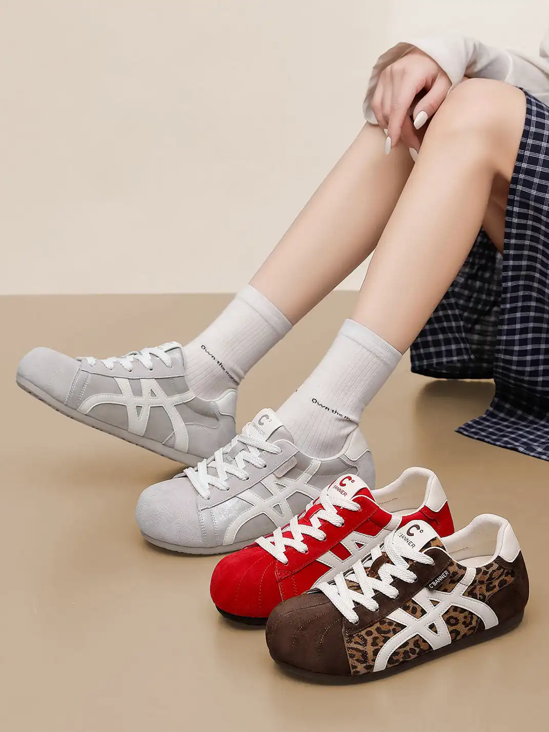 C.BANNER | Leopard Print German Training Shoes