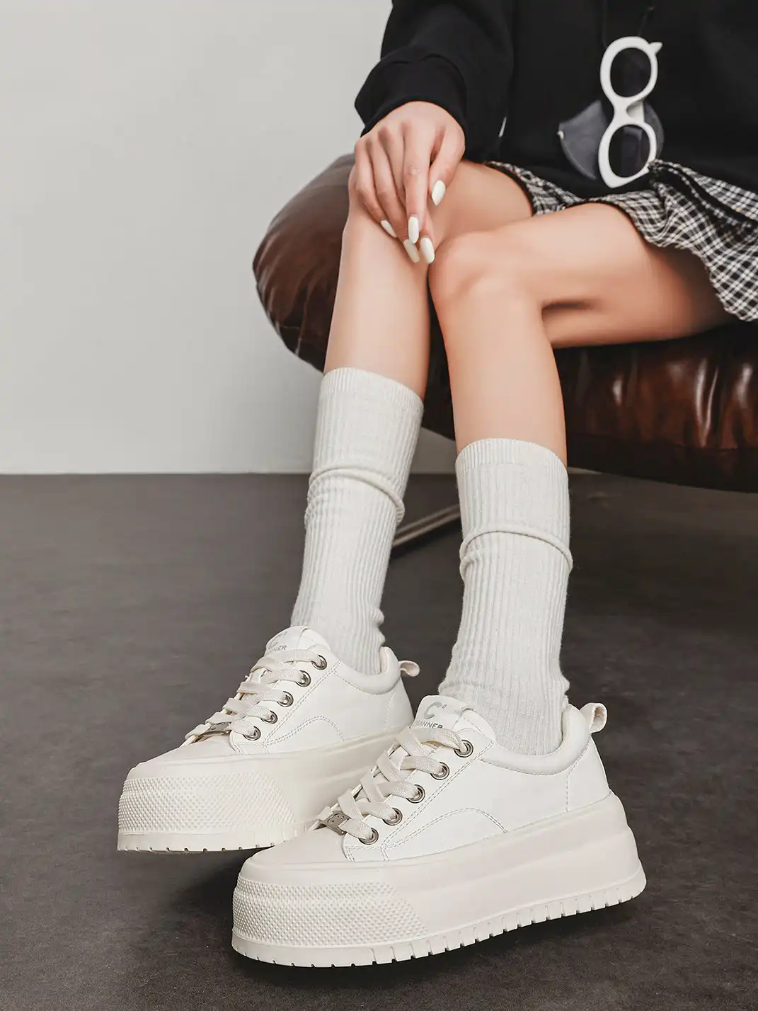 C.BANNER | Platform White Sneakers