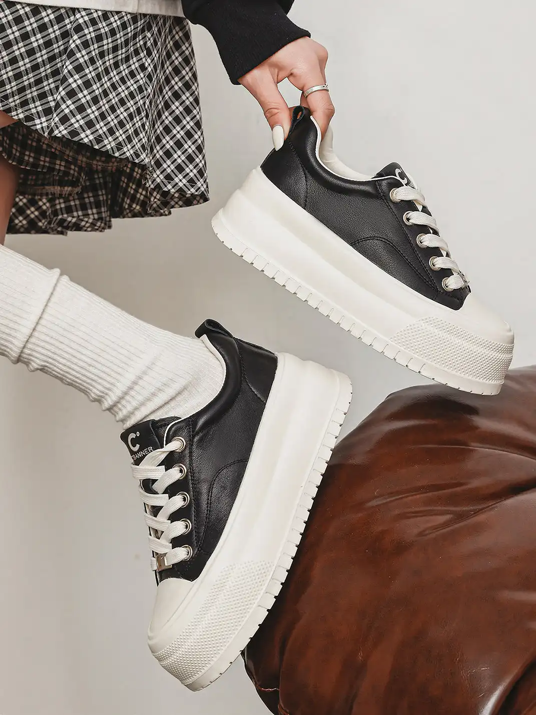 C.BANNER | Platform White Sneakers