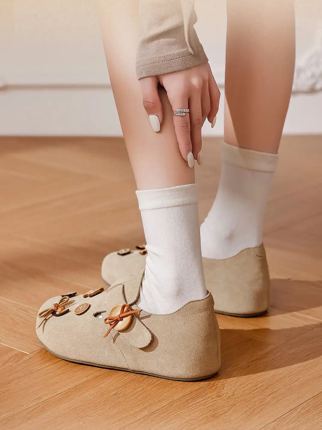 C.BANNER | Retro Button Slip-On Shoes