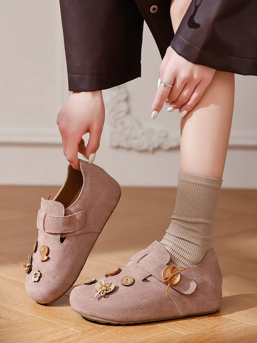 C.BANNER | Retro Button Slip-On Shoes