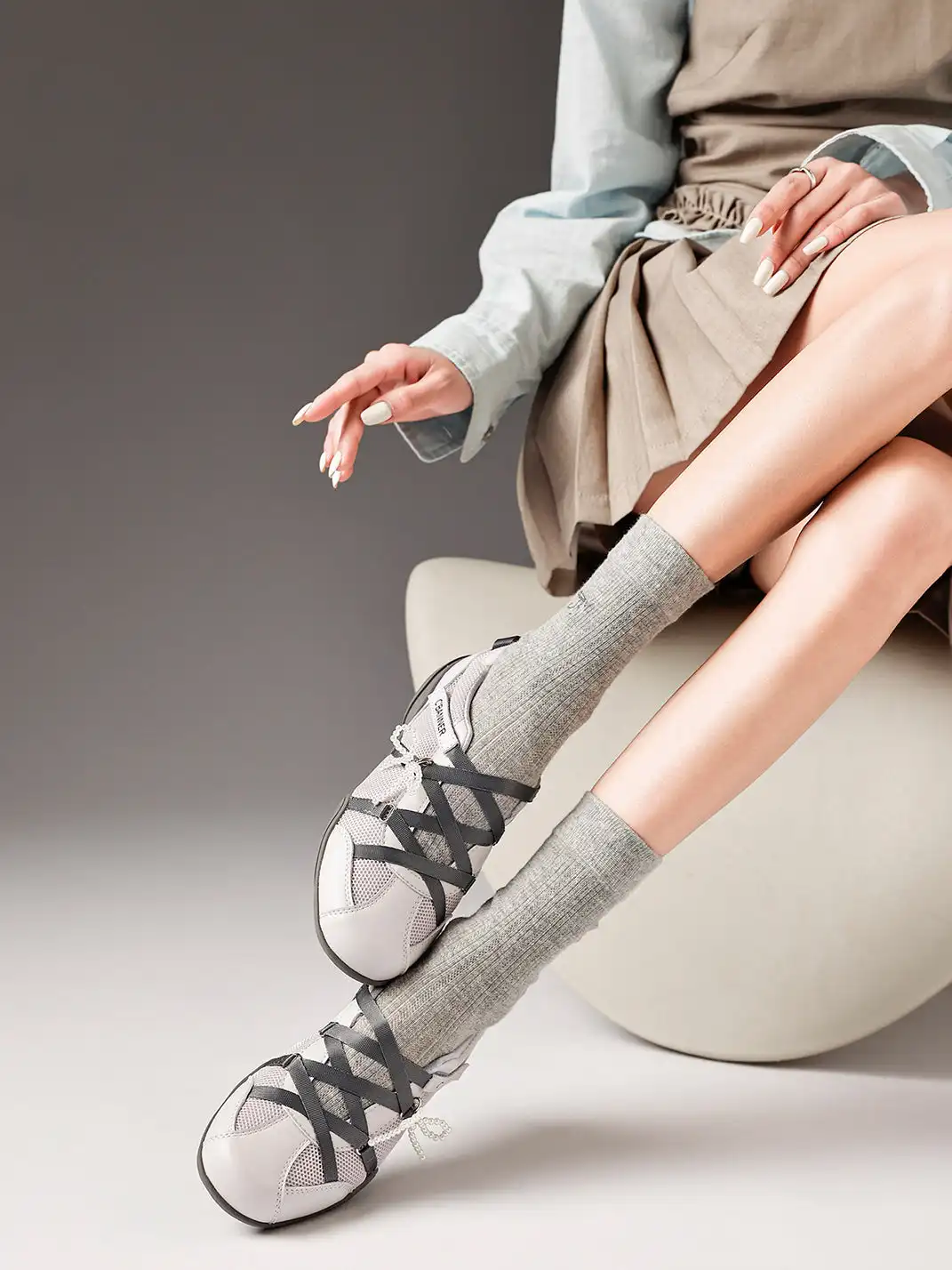 C.BANNER | Pearl Mesh Ballet Shoes