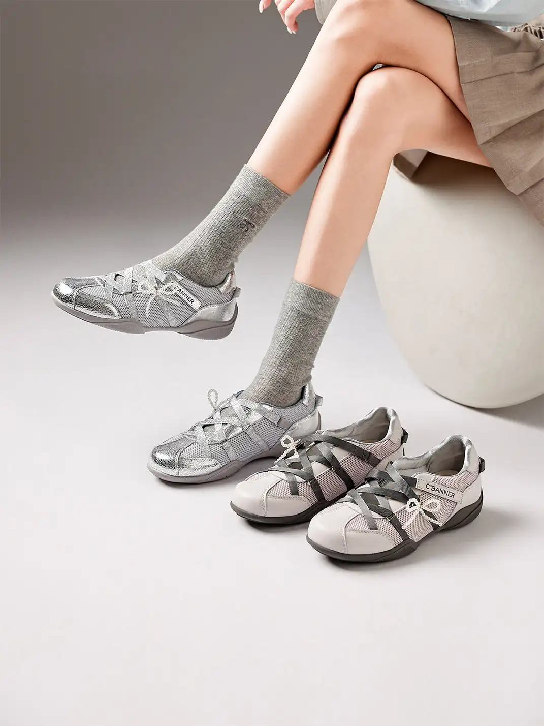 C.BANNER | Pearl Mesh Ballet Shoes