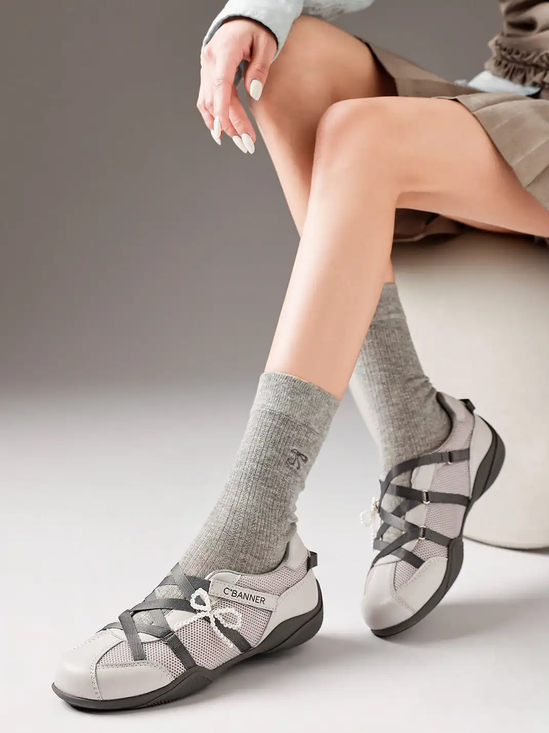 C.BANNER | Pearl Mesh Ballet Shoes