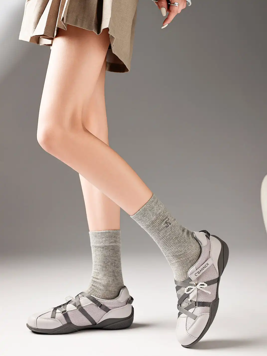 C.BANNER | Pearl Mesh Ballet Shoes