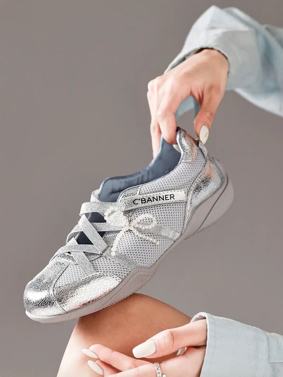 C.BANNER | Pearl Mesh Ballet Shoes