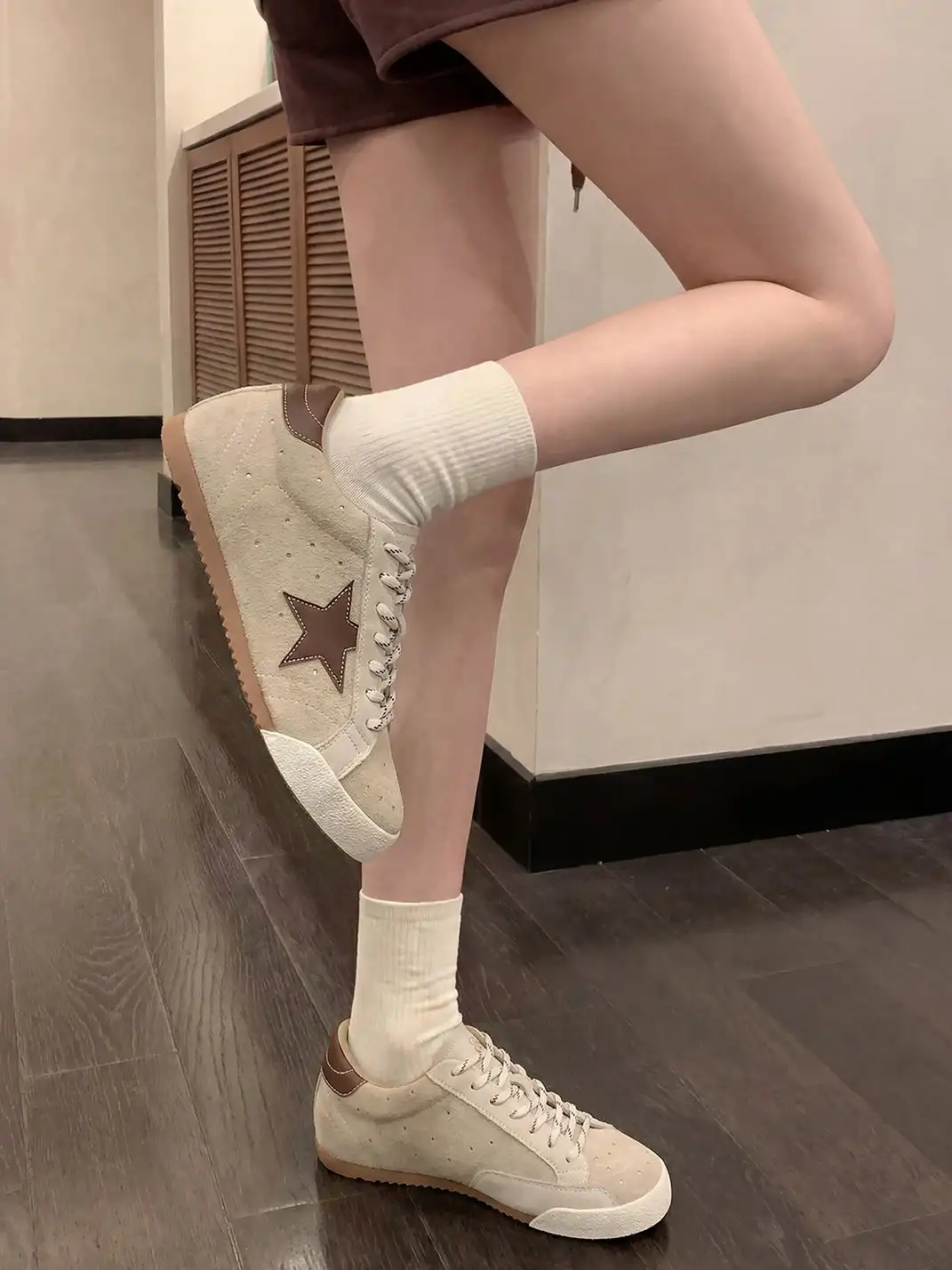 EBLAN | Retro Rhinestone Star Sneakers