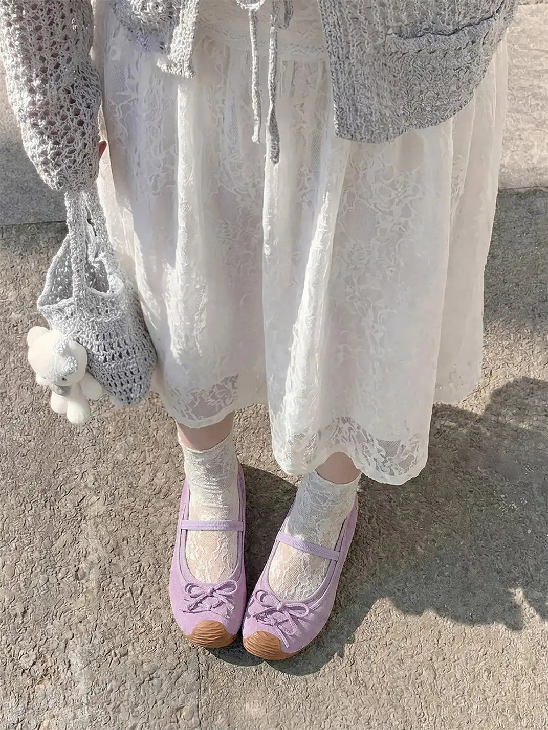EBLAN | Bow-Adorned Ballet Shoes