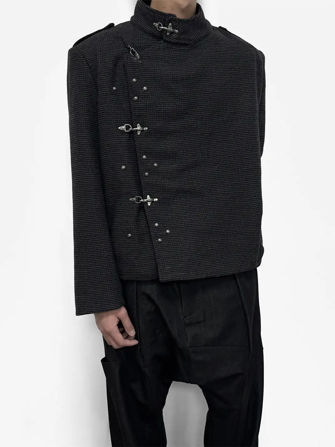 WANNA LAB | Houndstooth Fencing Jacket With Lobster Button
