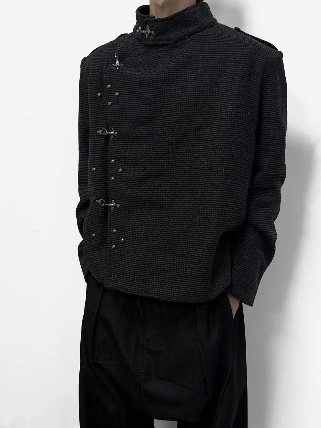 WANNA LAB | Houndstooth Fencing Jacket With Lobster Button