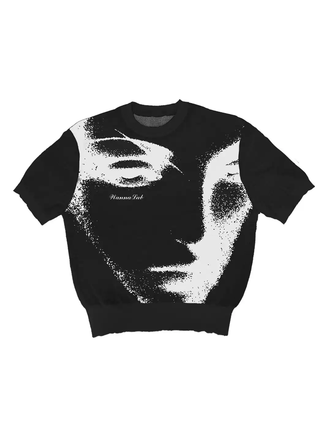 WANNA LAB | Face Jacquard Sweater With Straight Shoulders