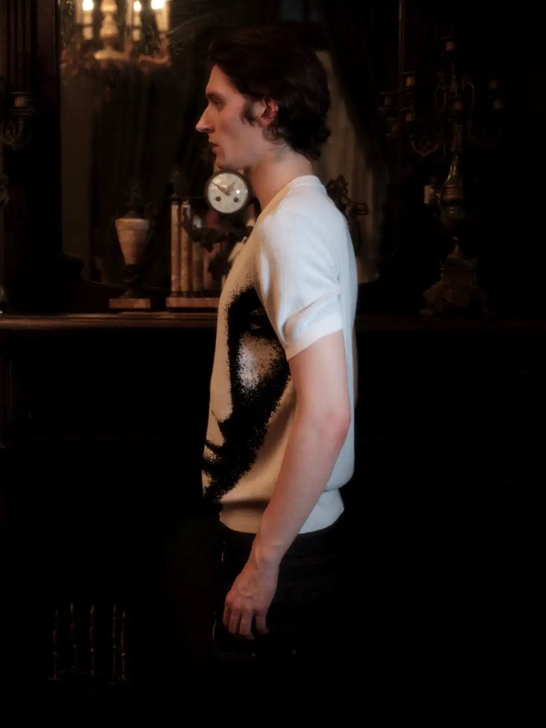 WANNA LAB | Face Jacquard Sweater With Straight Shoulders