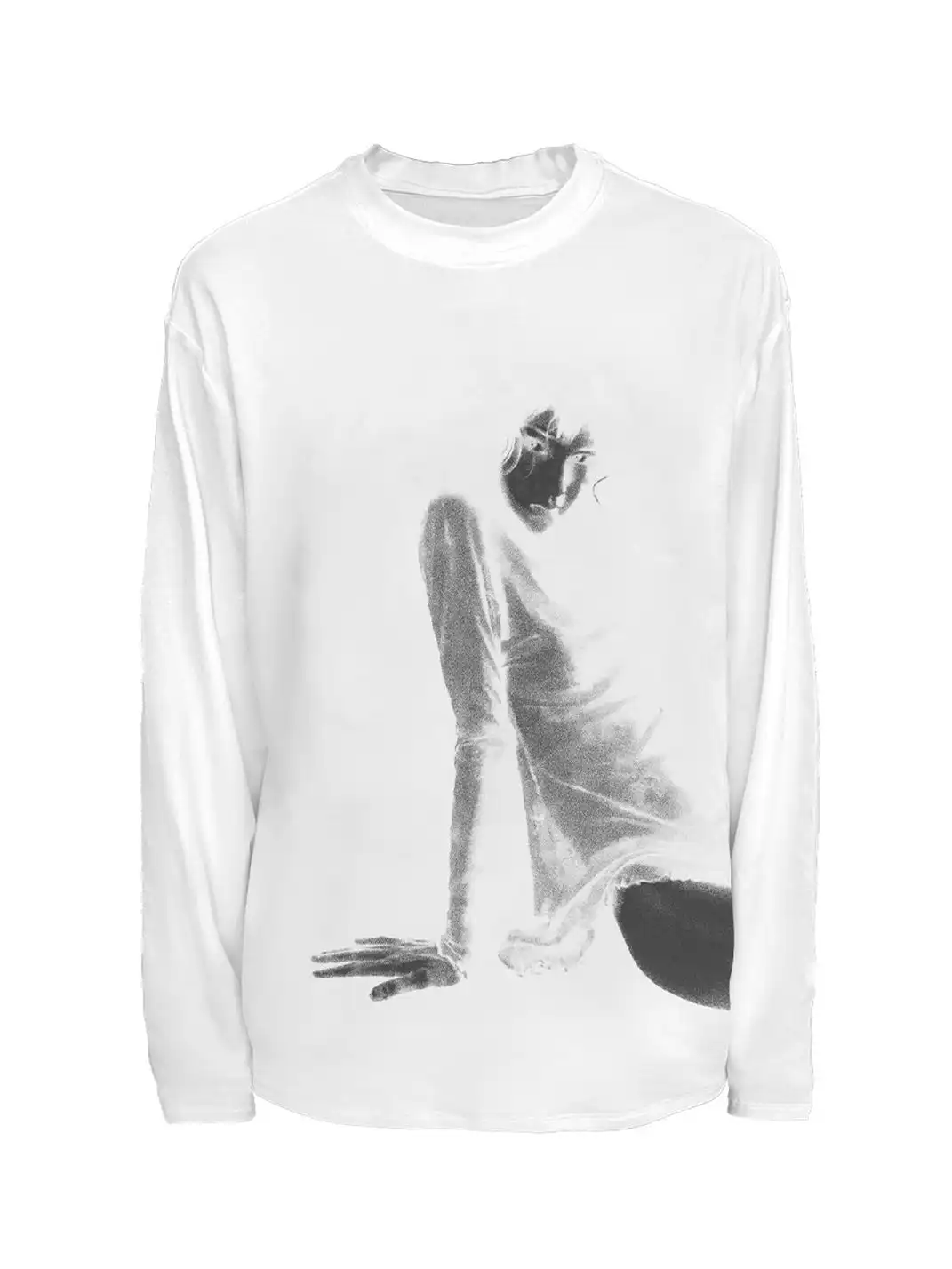 WANNA LAB | Retro Portrait Print Long-Sleeved Top