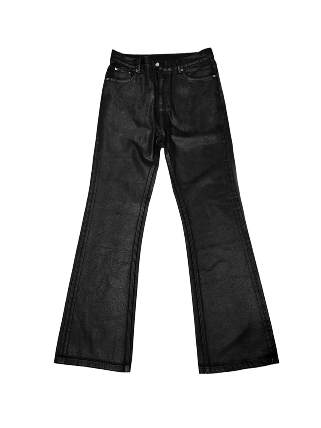 WANNA LAB | Waxed Flared Straight-Leg Coated Jeans | PSYLOS1