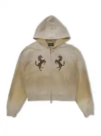 WANNA LAB | Double Prancing Horse Appliqué Embroidered Hoodie