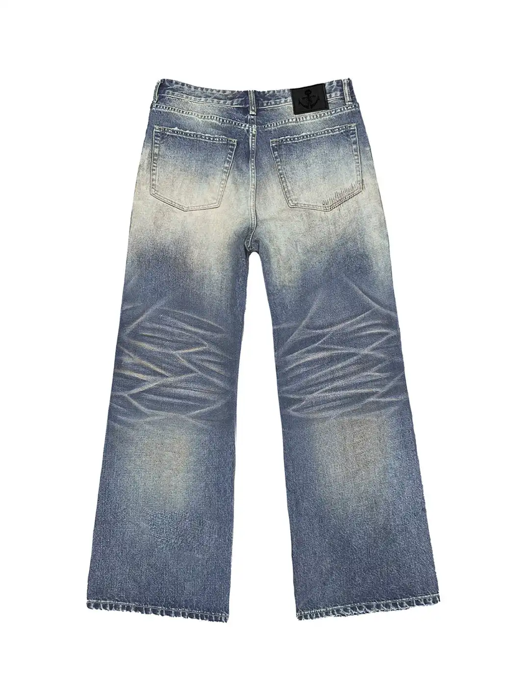 WANNA LAB | Distressed Jeans With Whiskers
