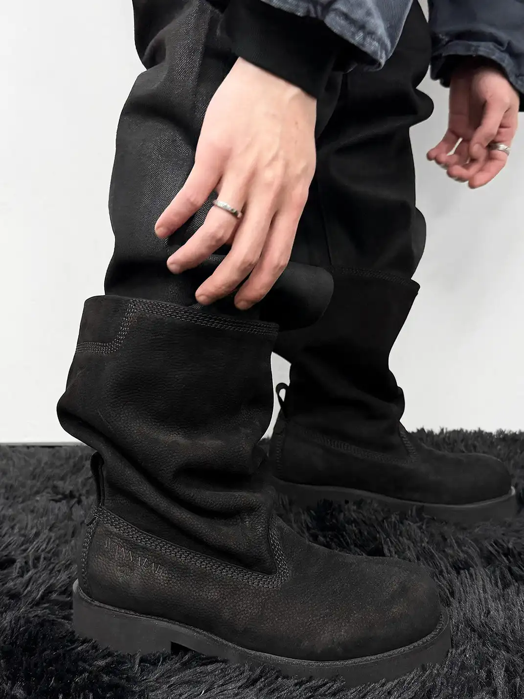WANNA LAB | Tumbled Nubuck Mid-Calf Boots