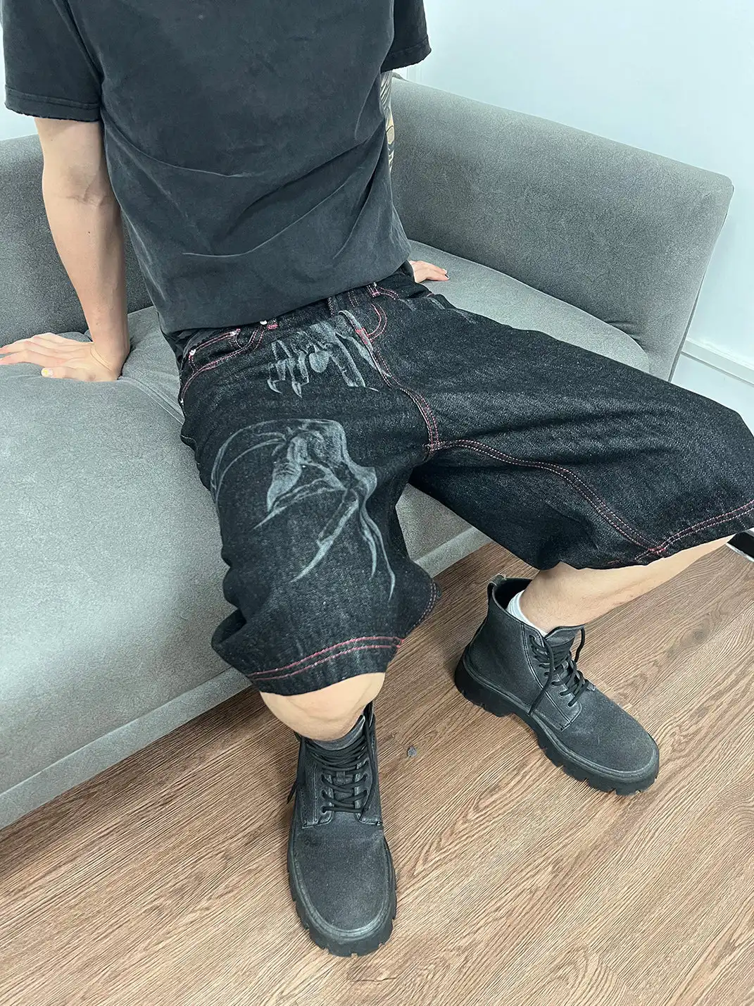 WANNA LAB | "Ghost Hand" Straight Leg Original Jeans