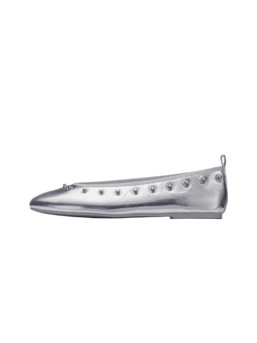 COOLCHAP | Square-Toe Flat Shoes with Studded Detailing & Fabric Flower Accents