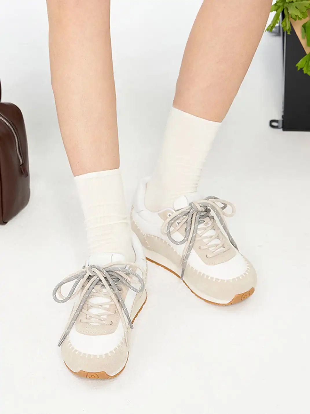 COOLCHAP | Contrast Stitching Platform Sneakers