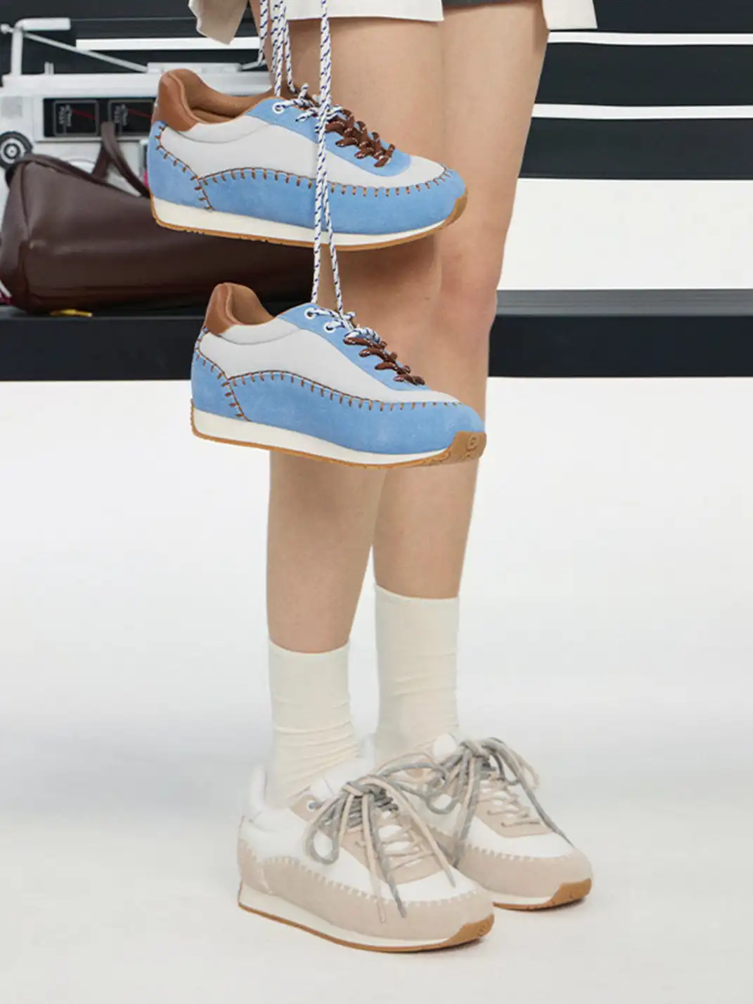 COOLCHAP | Contrast Stitching Platform Sneakers