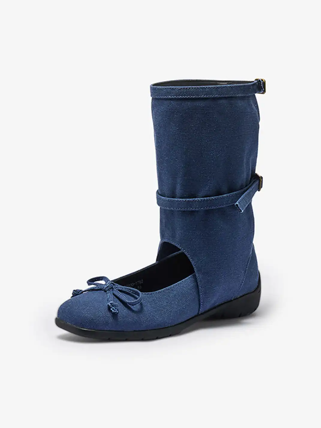 COOLCHAP | Perforated Genuine Leather Mid-Calf Lace-Up Boots