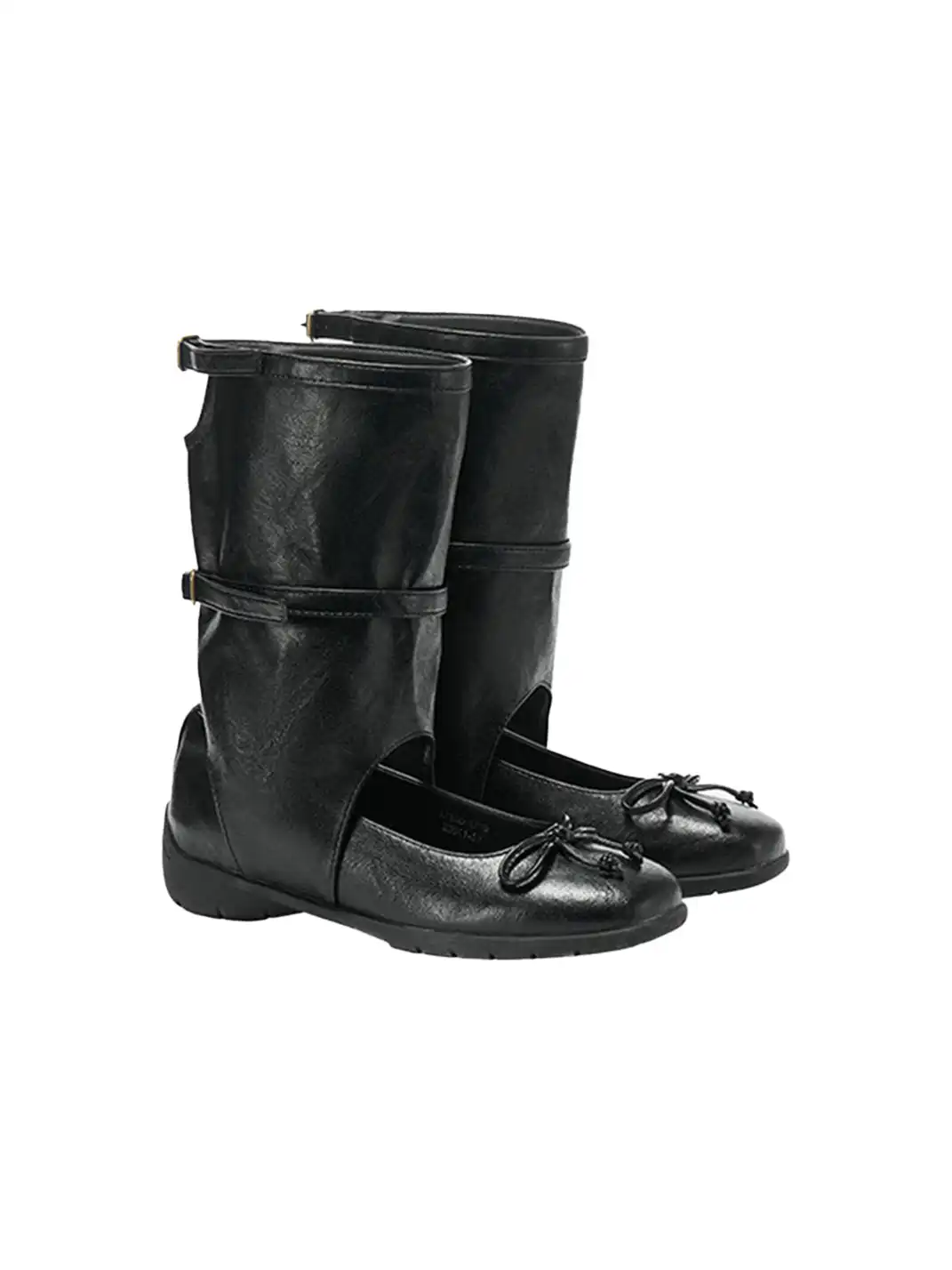 COOLCHAP | Perforated Genuine Leather Mid-Calf Lace-Up Boots