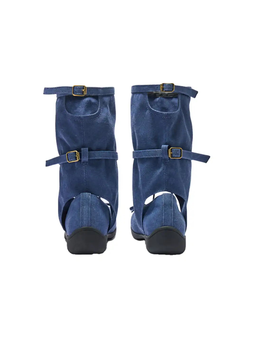 COOLCHAP | Perforated Genuine Leather Mid-Calf Lace-Up Boots