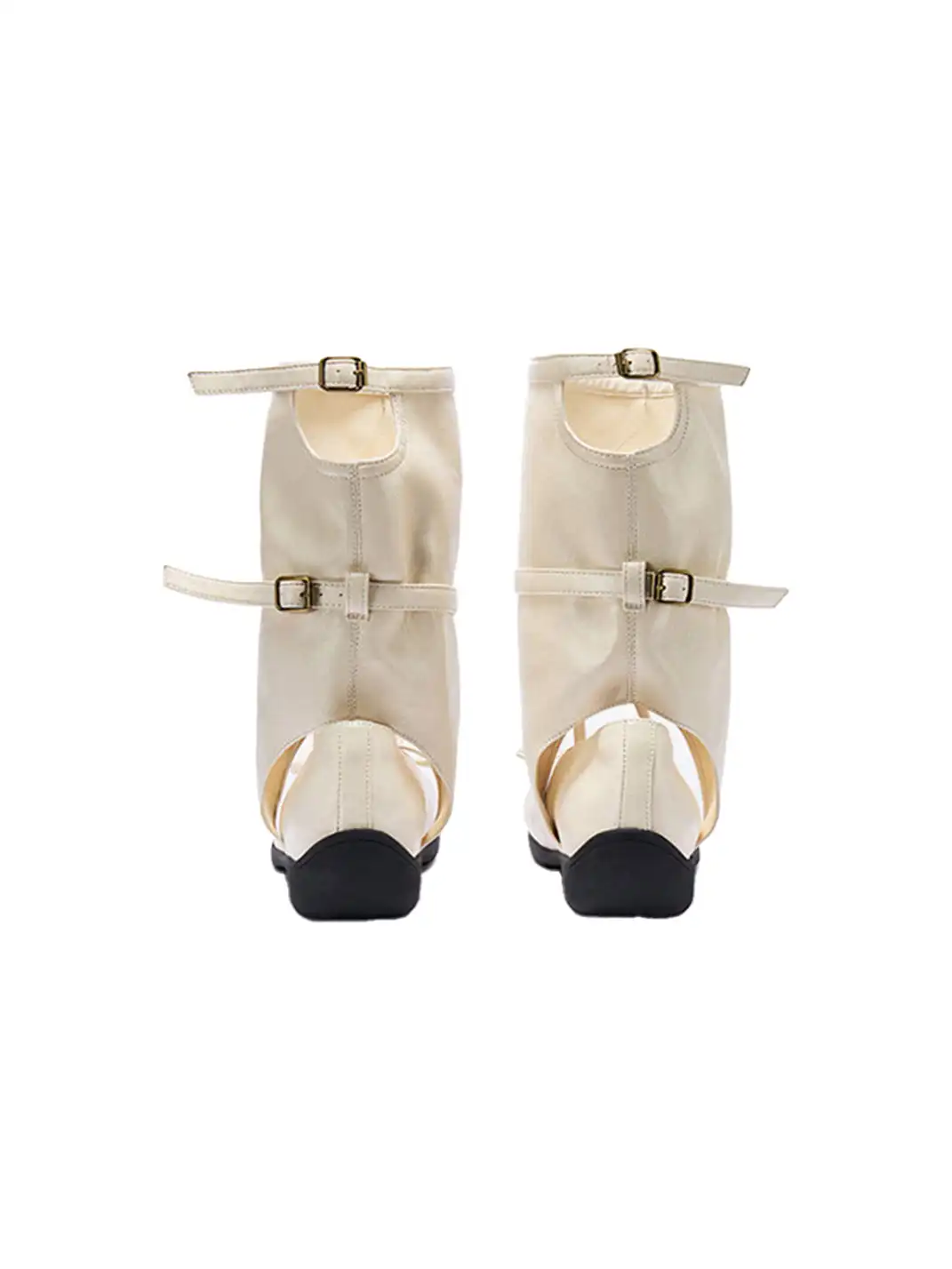 COOLCHAP | Perforated Genuine Leather Mid-Calf Lace-Up Boots