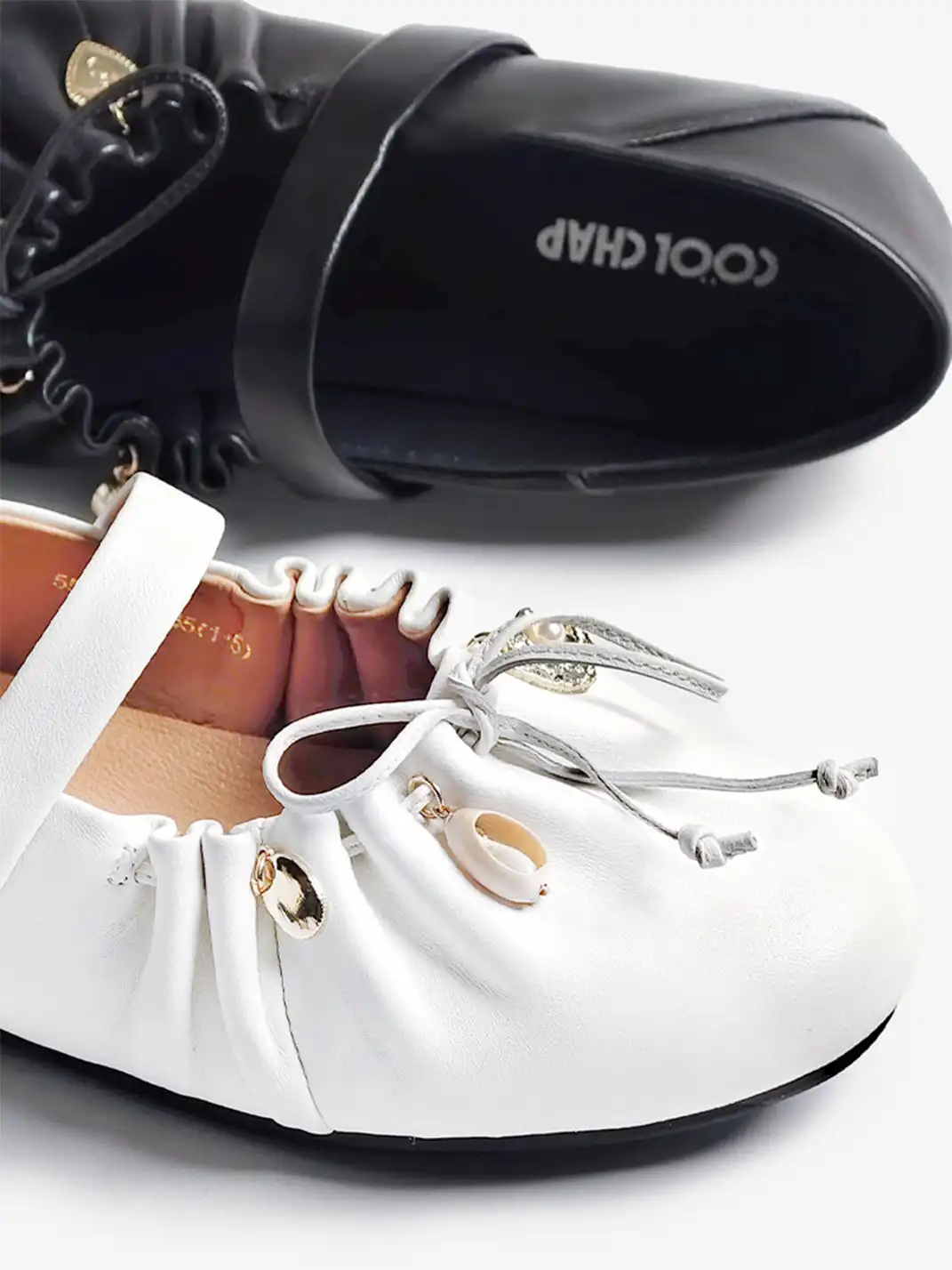 COOLCHAP | Wrinkled Sheepskin Flat Shoes