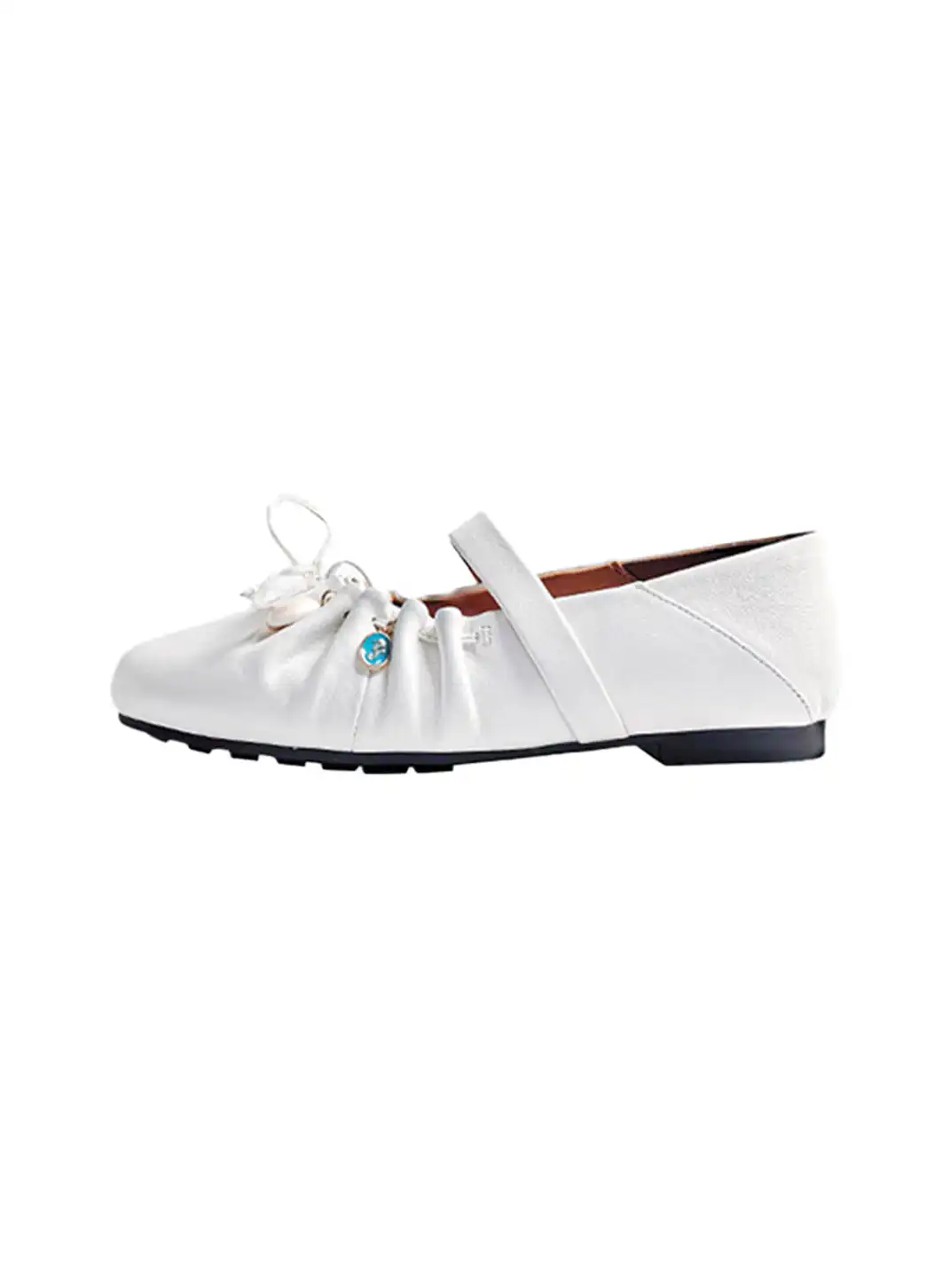 COOLCHAP | Wrinkled Sheepskin Flat Shoes