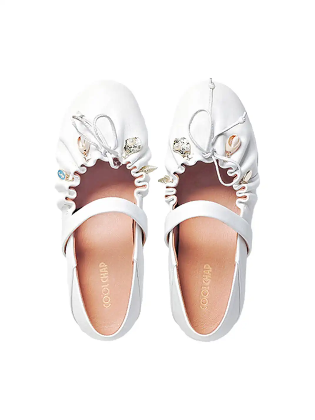 COOLCHAP | Wrinkled Sheepskin Flat Shoes