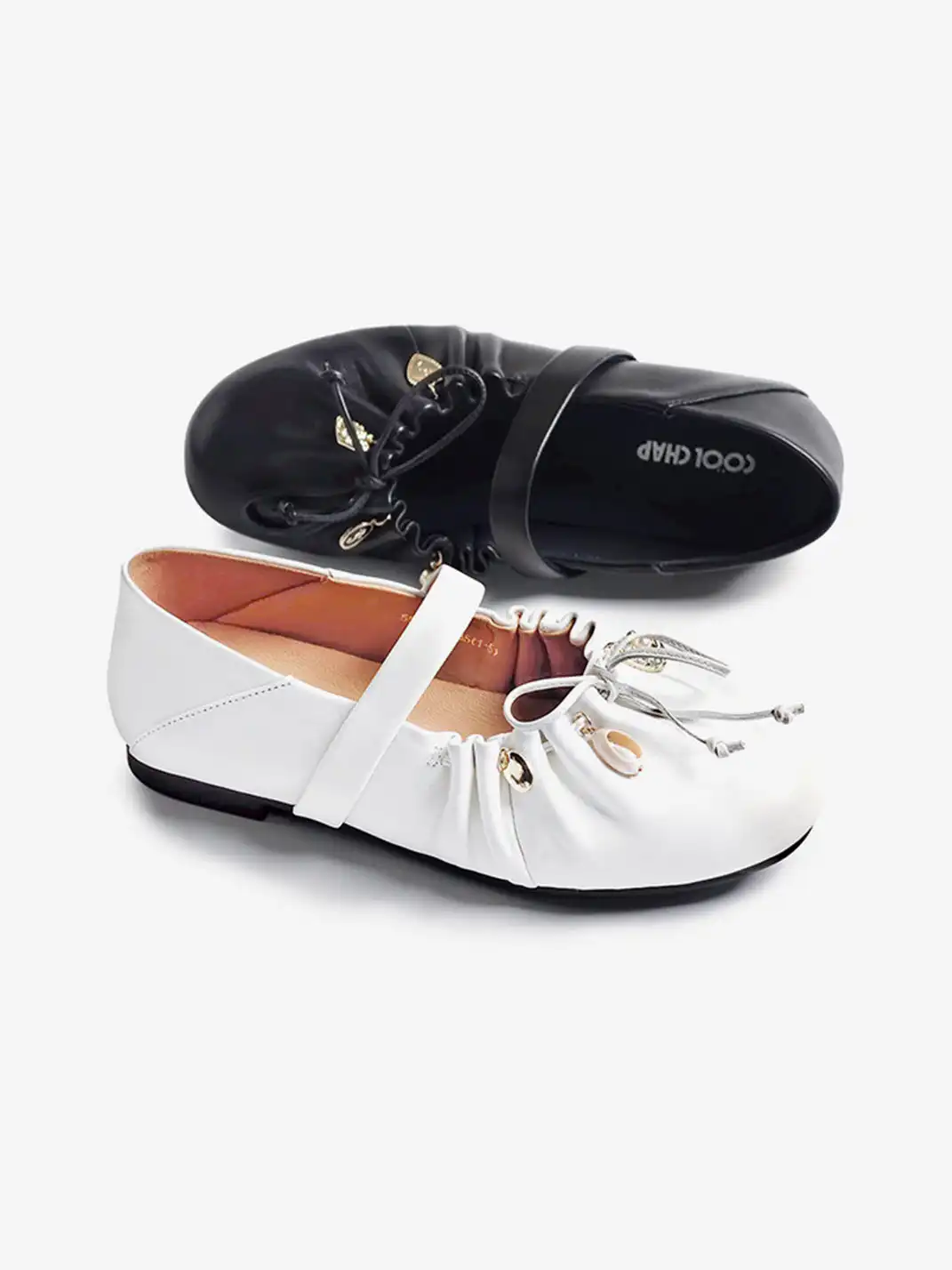 COOLCHAP | Wrinkled Sheepskin Flat Shoes