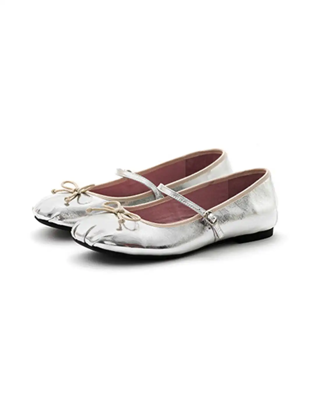 MILU | Shallow-cut flat Mary Jane shoes with bow