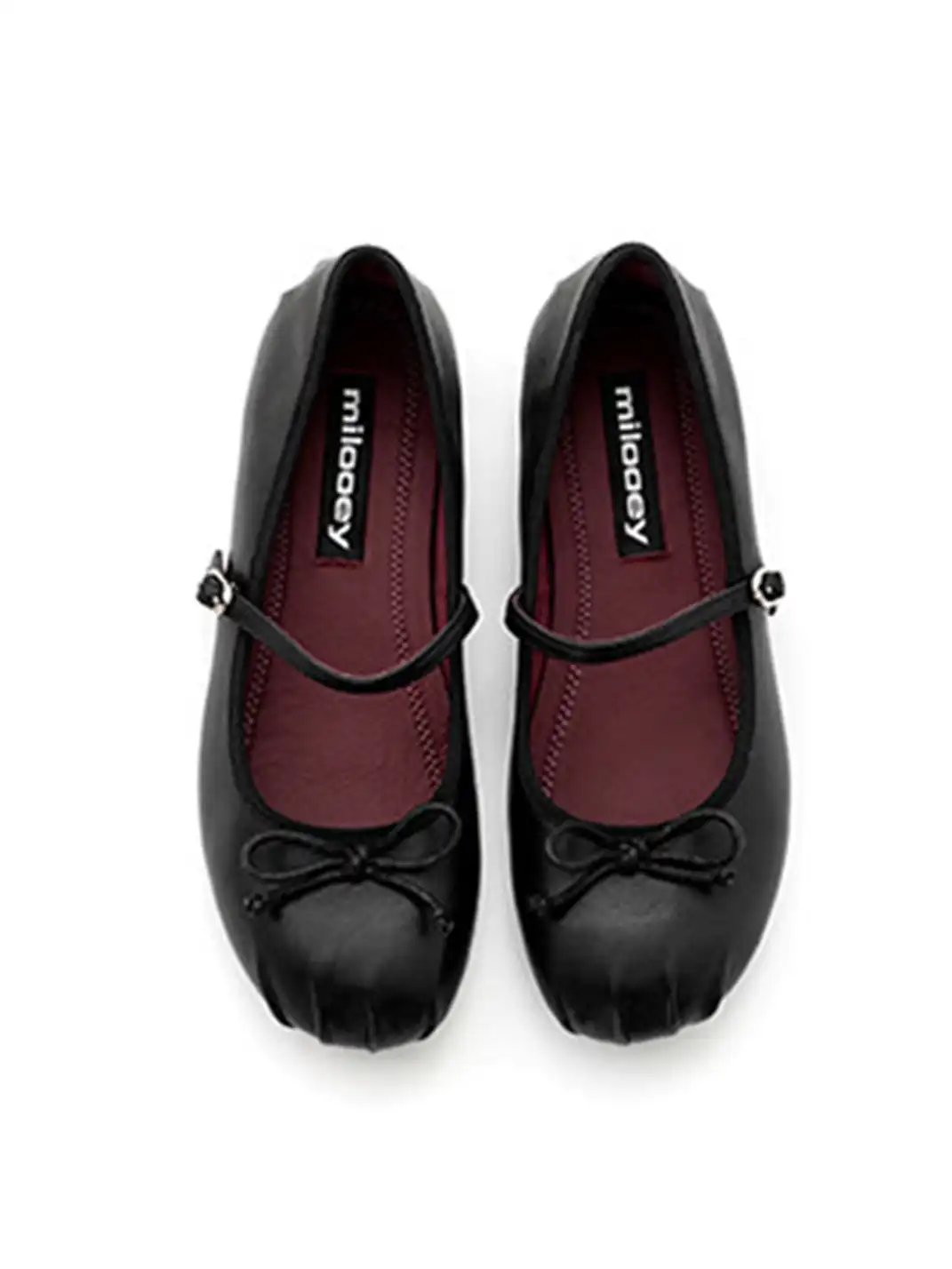 MILU | Shallow-cut flat Mary Jane shoes with bow