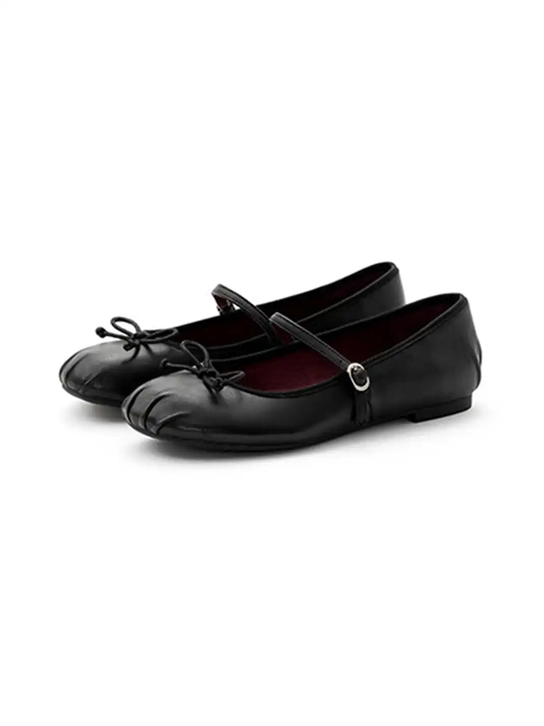MILU | Shallow-cut flat Mary Jane shoes with bow