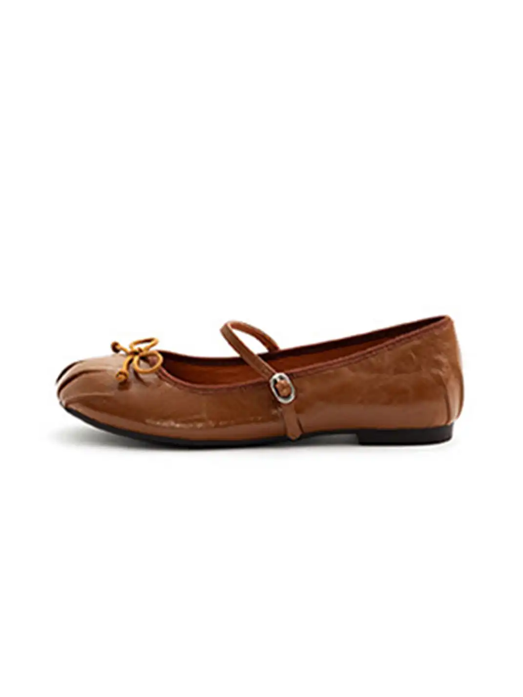 MILU | Shallow-cut flat Mary Jane shoes with bow