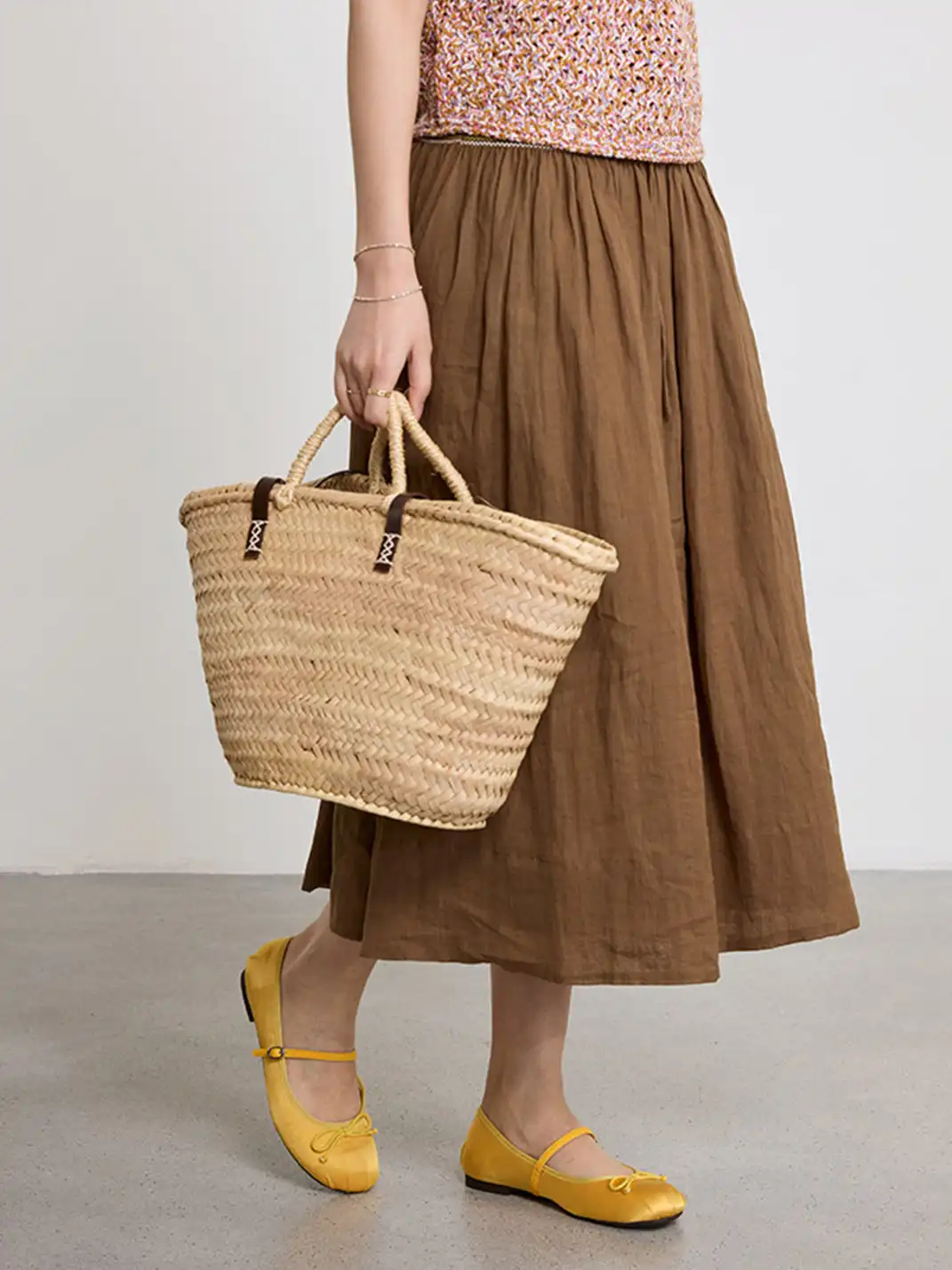 MILU | Shallow-cut flat Mary Jane shoes with bow