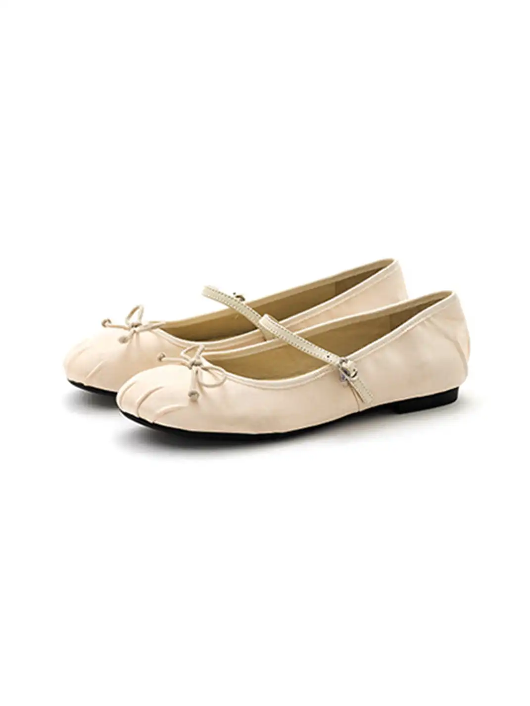 MILU | Shallow-cut flat Mary Jane shoes with bow