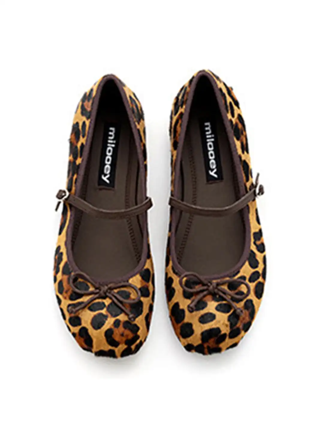 MILU | Shallow-cut flat Mary Jane shoes with bow