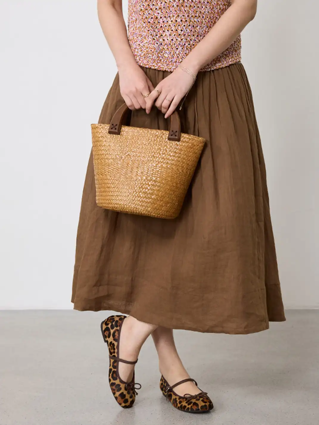MILU | Shallow-cut flat Mary Jane shoes with bow