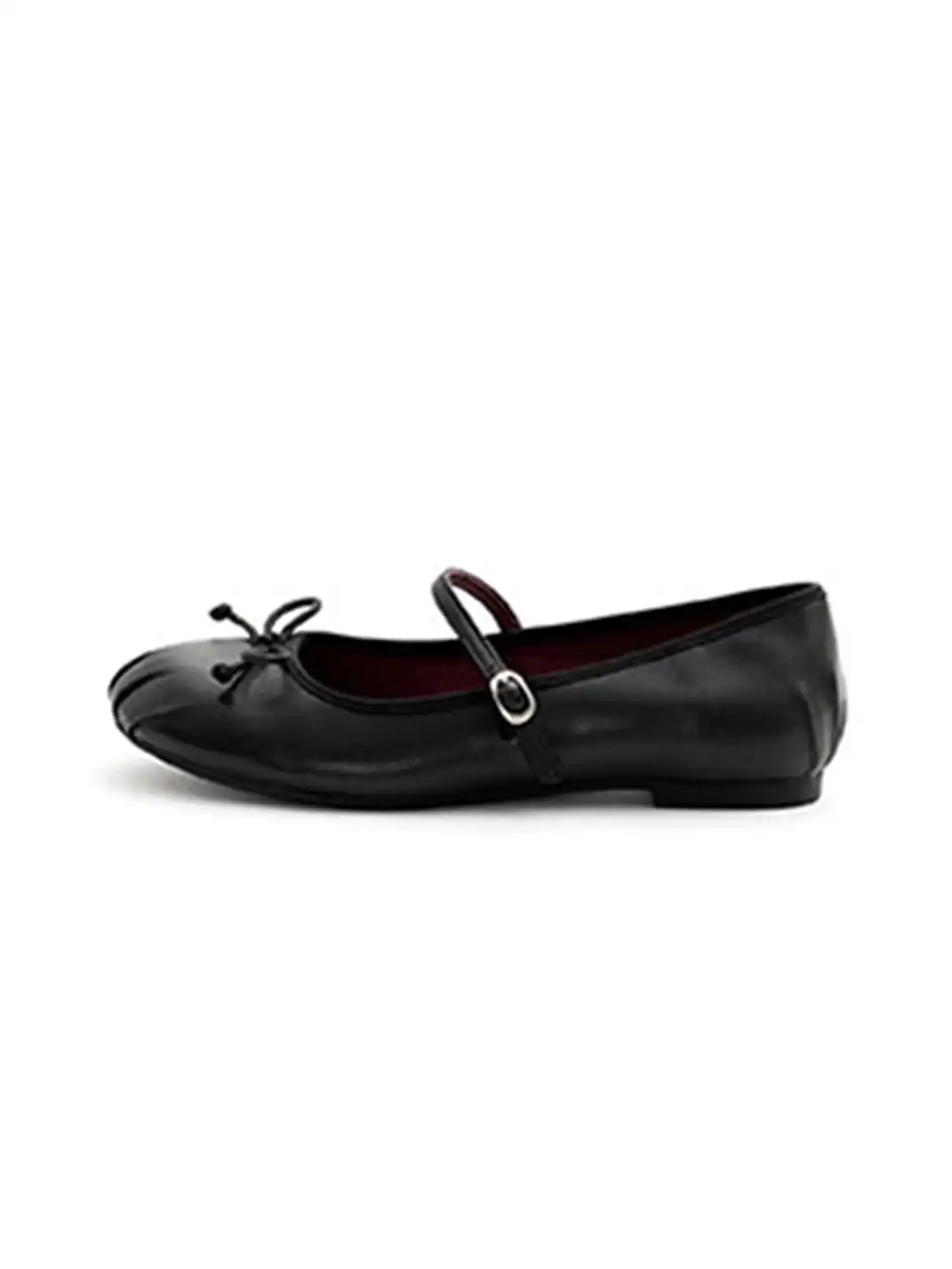 MILU | Shallow-cut flat Mary Jane shoes with bow