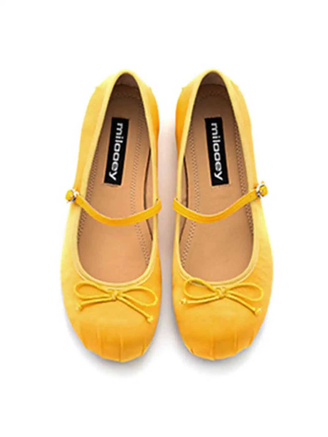 MILU | Shallow-cut flat Mary Jane shoes with bow