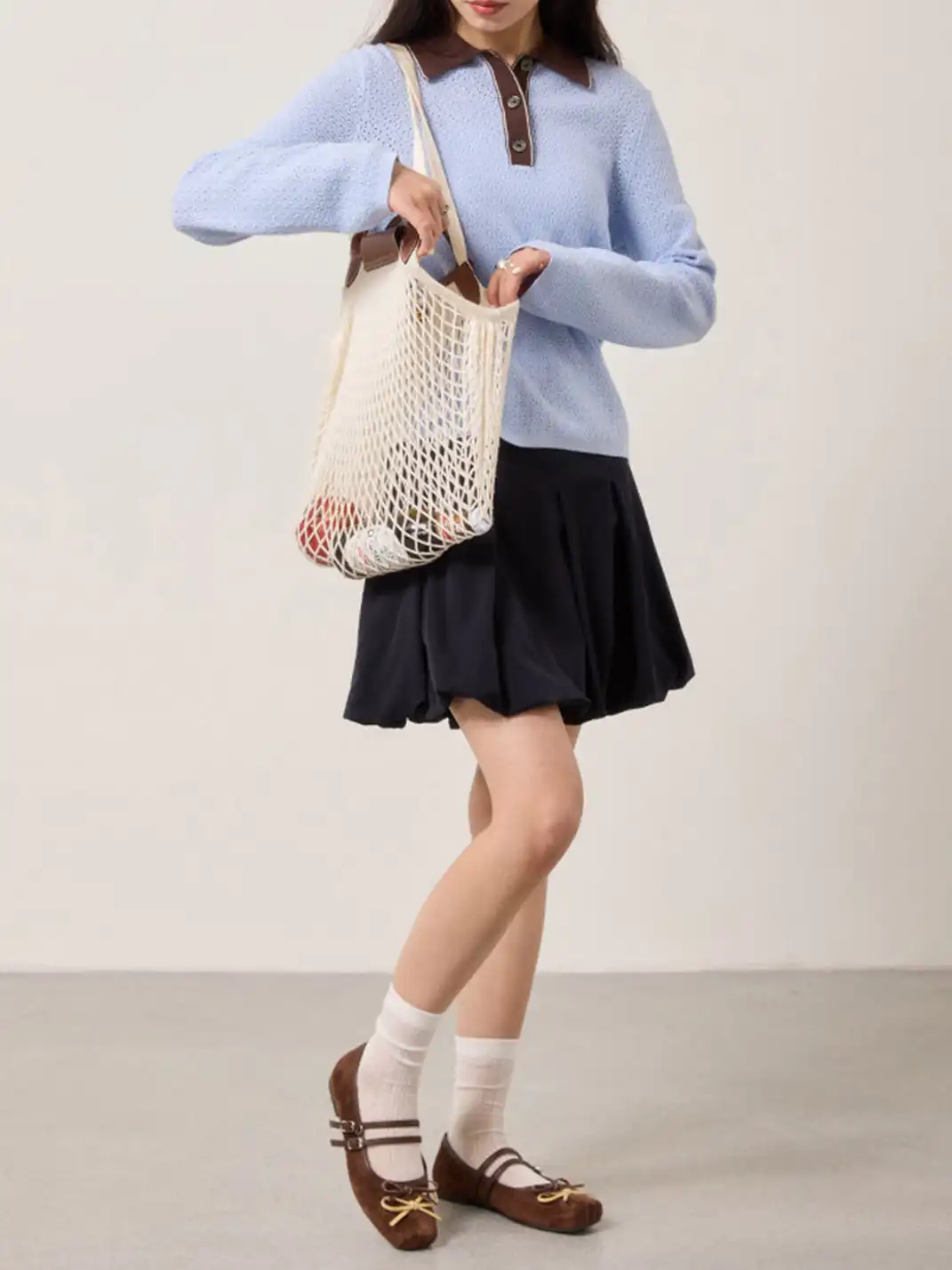 MILU | Square-Toe Ballet Flats with Adjustable Straps